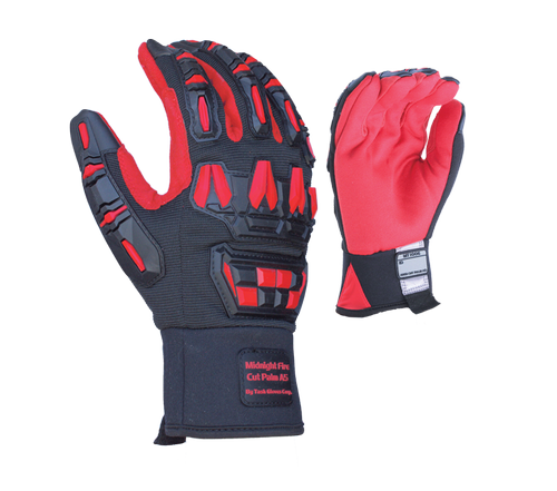 Task Gloves - Anti-Cut composite cloth palm ANSI Cut A6, Synthetic Reinforced Thumb Saddle, Neoprene Cuff with ID pad, TPR back - Dozen