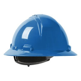 Protective Industrial Products Kilimanjaro™ HDPE Vented Full Brim Hard Hat With Wheel Ratchet/4 Point Nylon Webbing Cradle Suspension