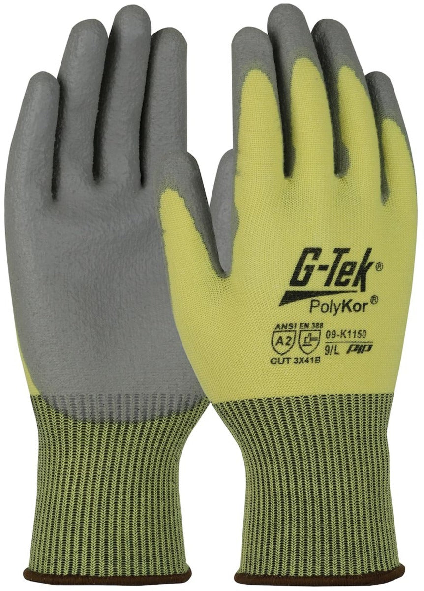 Protective Industrial Products G-Tek® PolyKor® 13 Gauge Aramid Cut Resistant Gloves With Polyurethane Coated Palm And Fingers