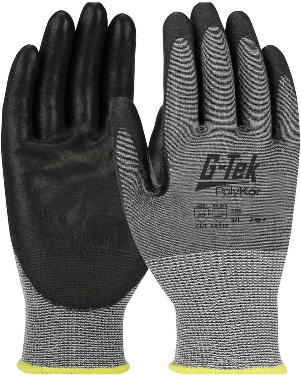 Protective Industrial Products G-Tek® PolyKor® 18 Gauge High Performance Polyethylene Cut Resistant Gloves With Polyurethane Coated Palm And Fingers