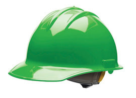 Bullard® Green HDPE Cap Style Hard Hat With Ratchet/6 Point Ratchet Suspension