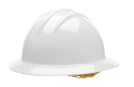 Bullard® White HDPE Full Brim Hard Hat With Pinlock/6 Point Pinlock Suspension