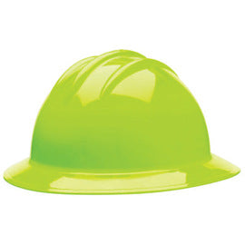 Bullard® Hi-Viz Yellow HDPE Full Brim Hard Hat With Ratchet/6 Point Ratchet Suspension