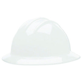 Bullard® White HDPE Full Brim Hard Hat With Ratchet/6 Point Ratchet Suspension