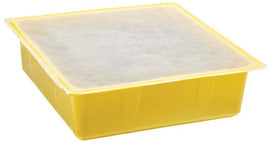 Eagle 10 1/2" X 10 1/2" X 3" Yellow HDPE With Polypropylene Filling Drip Pan