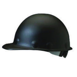 Honeywell Black Fibre Metal® P2 Roughneck Fiberglass Cap Style Hard Hat With Ratchet/8 Point Ratchet Suspension