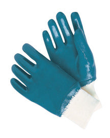RADNOR™ Large Blue Nitrile Full Coated Work Gloves With Natural Jersey Liner And Knit Wrist