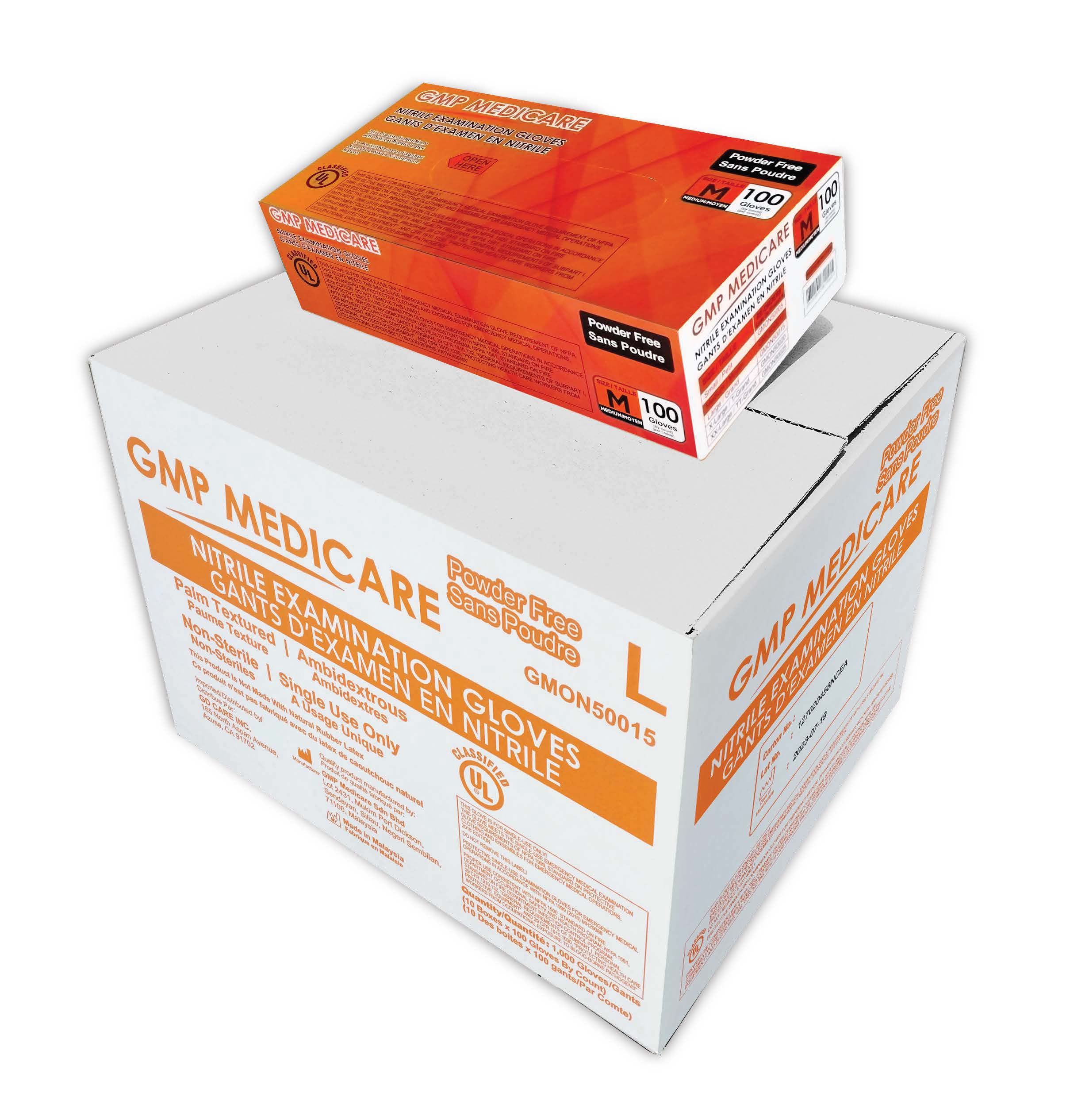 Care On - Nitrile Exam Powder-Free Gloves, ORANGE - Case - NFPA Compliant
