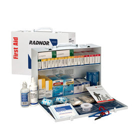 RADNOR™ White Metal Portable Or Wall Mount First Aid Cabinet