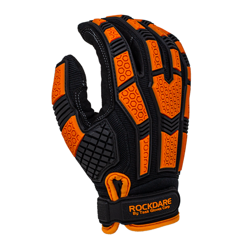 Task Gloves - Synthetic Leather palm, Spandex back, TPR back, Padded anti-vibration palm, Side impact resistant, Touchscreen compatible (Thumb & Index finger) - Dozen