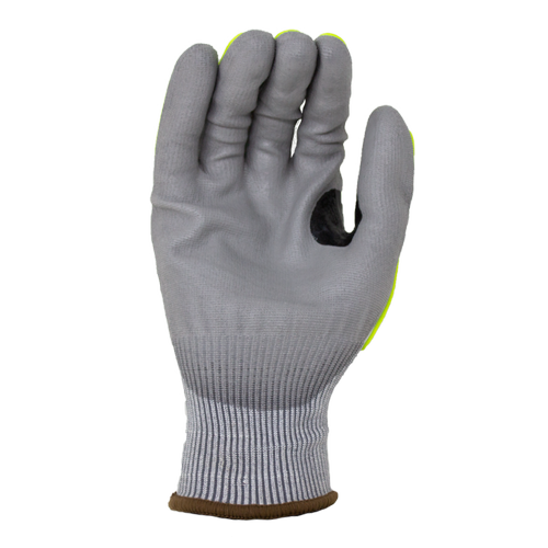 RockDare® - 15G Gray HDPE W/Glass Fiber+Stainless Liner(ANSI CUT A4), Polyurethane Palm Coated Gloves With Thumb Saddle and TPR Back - Dozen