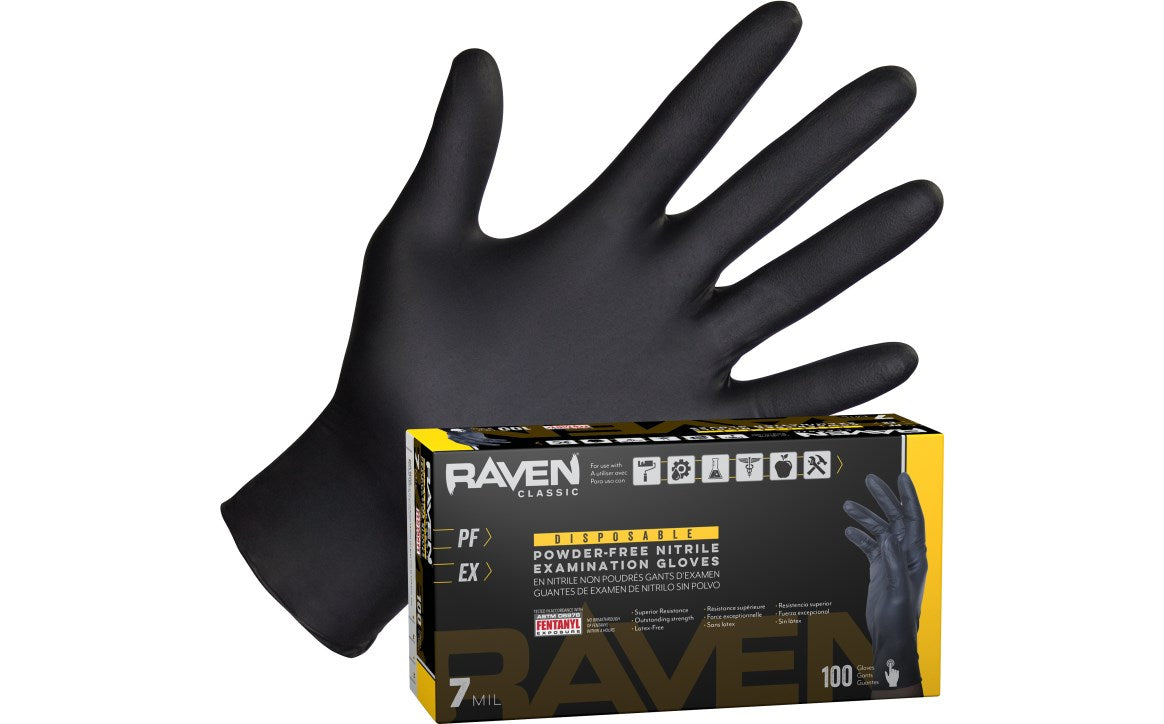 Raven Nitrile Gloves 100-Count Powder-Free Nitrile Gloves