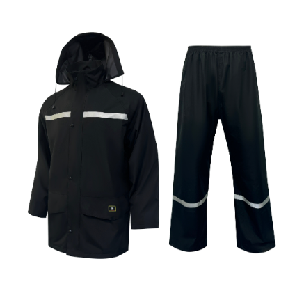 3A Safety Non ANSI Black Rainsuit Set R3800BK