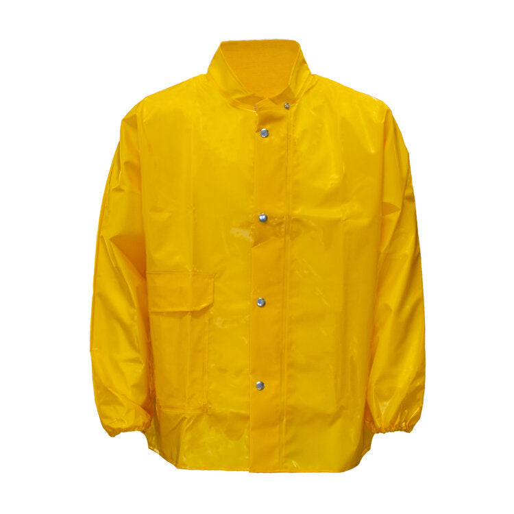 Nylon PU rain jacket with one pocket no hood
