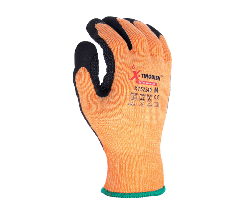 X-Tinguish® - Aramid shell, polyester terry-cloth inner layer, Sandy Nitrile palm coating with Nitrile dots, ANSI 2 - Dozen