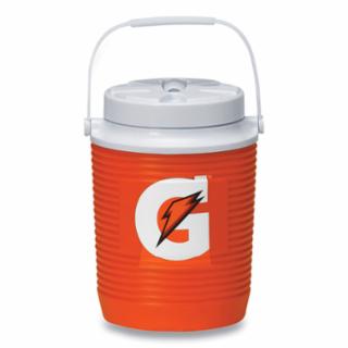 Beverage Cooler, 1 gal, Orange/White