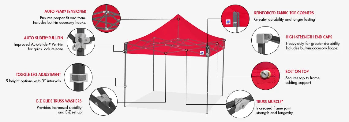 EZ-UP - Eclipse™ 10' x 10' Canopy - White Steel