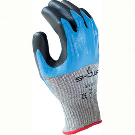 SHOWA® S-TEX® 376 13 Gauge Hagane Coil®, Polyester And Stainless Steel Cut Resistant Gloves With Nitrile Coated Palm