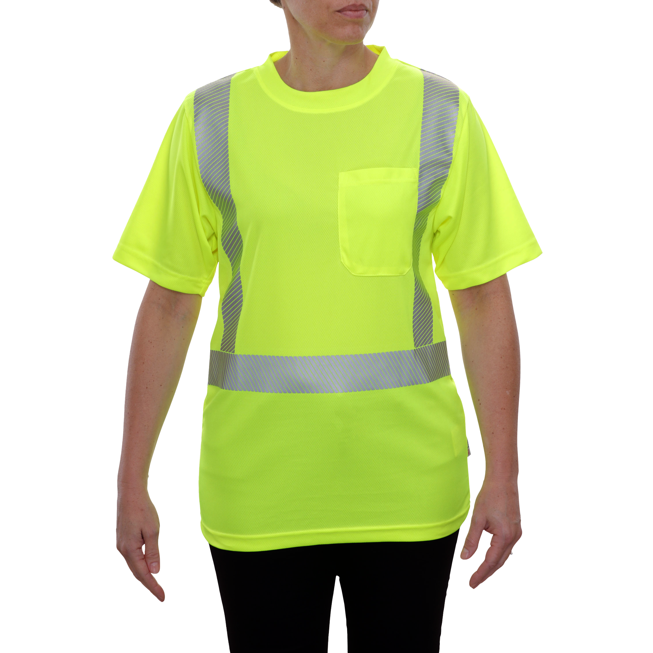 Safety Shirt Hi Vis Pocket Shirt Lime Birdseye Comfort Trim by 3M-eSafety Supplies, Inc