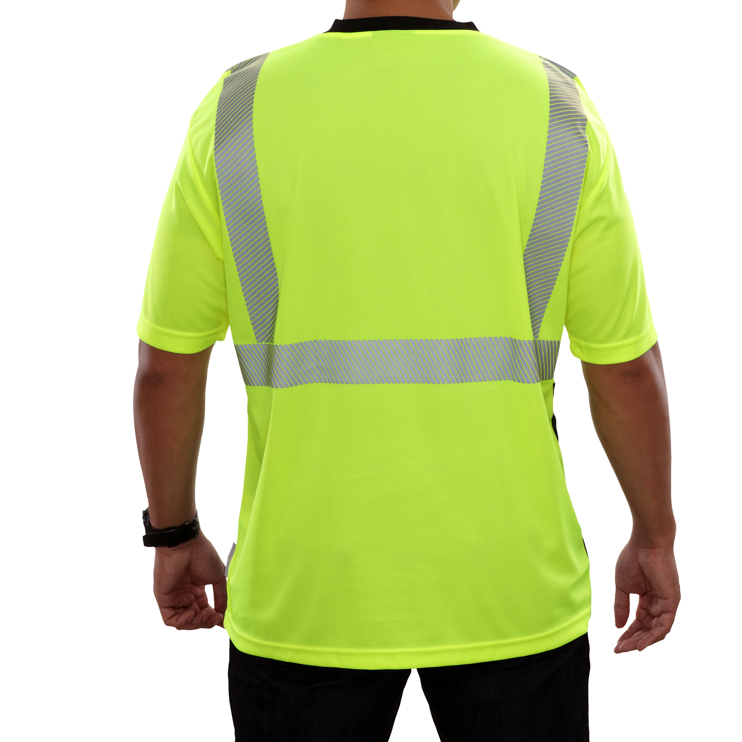Safety Shirt Hi Vis Pocket Shirt Lime Birdseye Comfort Trim by 3M-eSafety Supplies, Inc