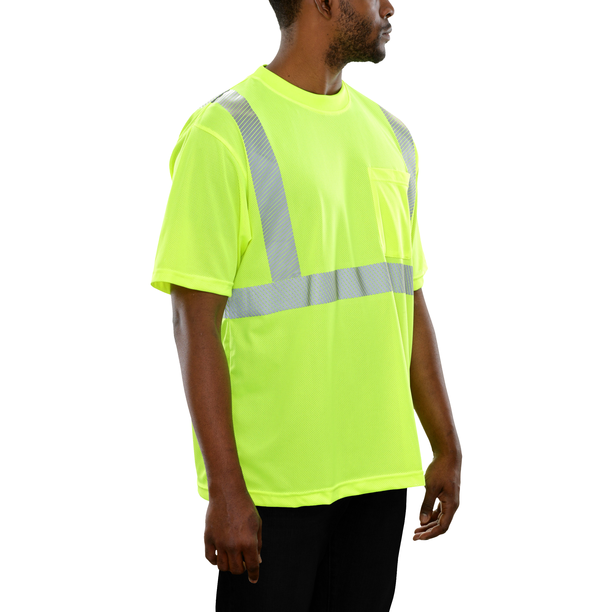 Reflective Apparel High Visibility Pocket Shirt Lime Micromesh Comfort Trim by 3M-eSafety Supplies, Inc