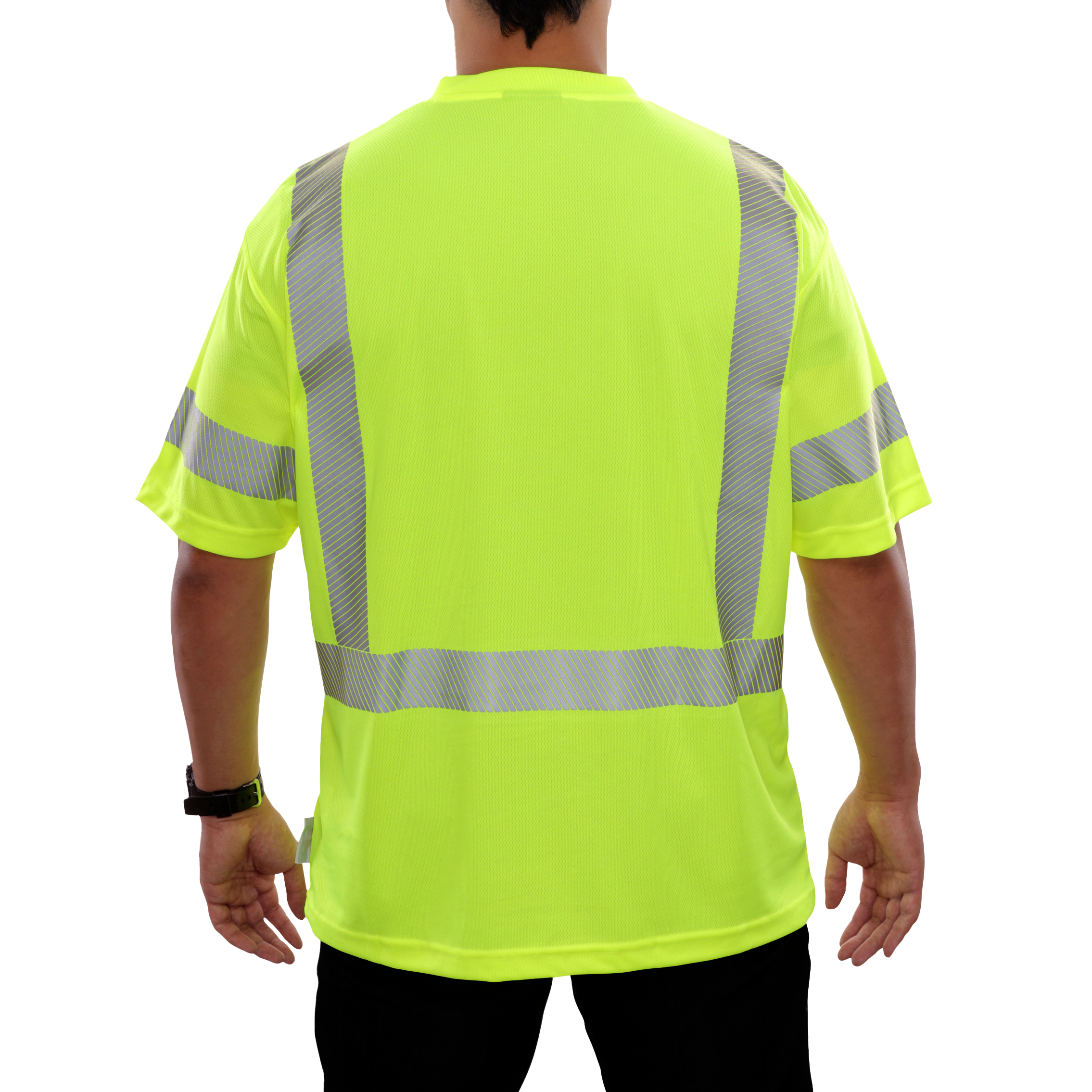 Reflective Apparel High Visibility Shirt Lime Birdseye Comfort Trim by 3M-eSafety Supplies, Inc