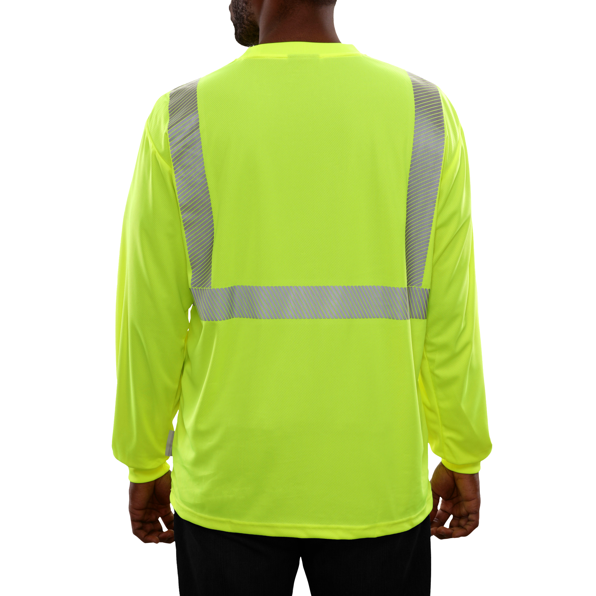 Safety Shirt Hi Vis Pocket Shirt LS Lime Birdseye Comfort Trim by 3M-eSafety Supplies, Inc