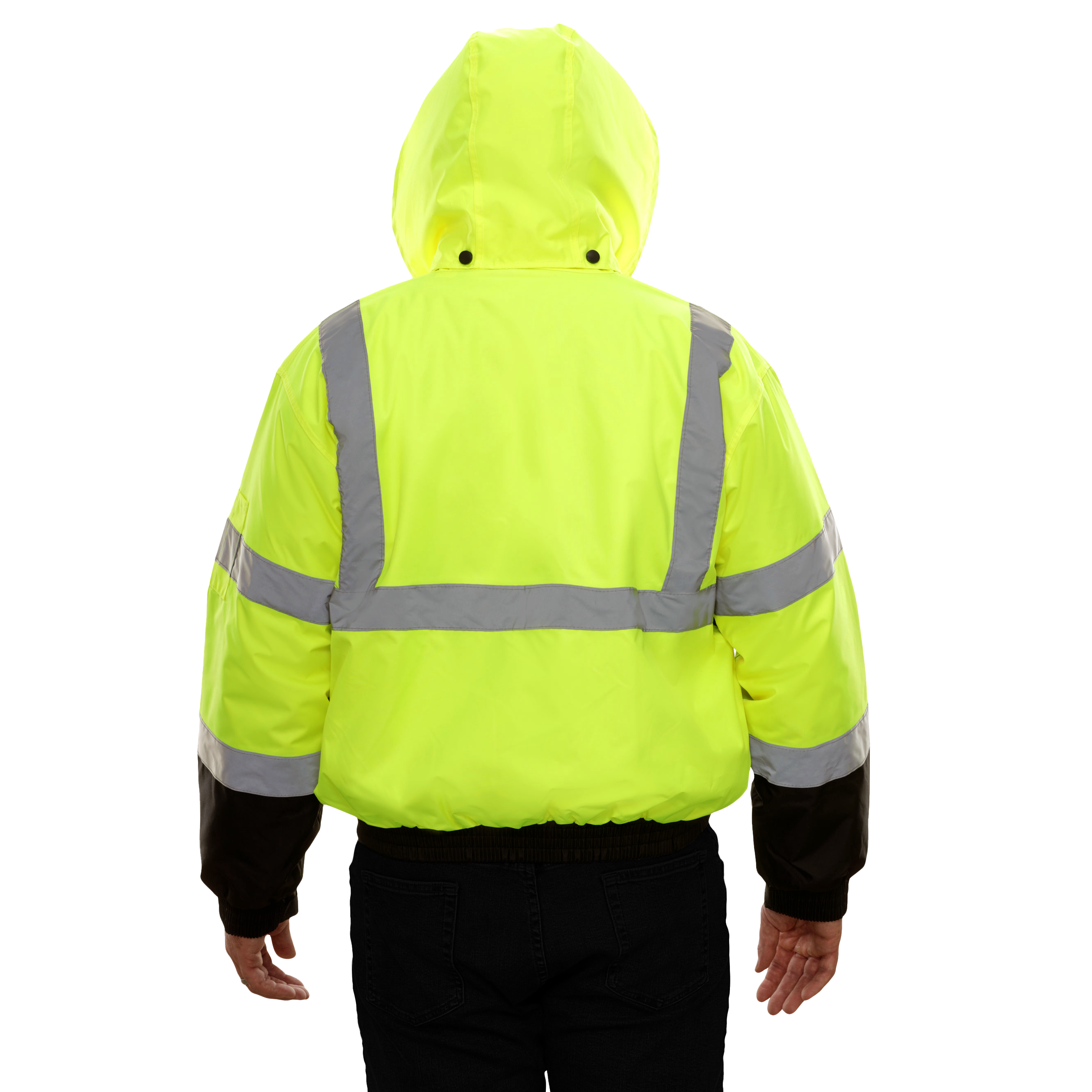 Safety Jacke Hi Vis Bomber Adjustable Hood Waterproof-eSafety Supplies, Inc