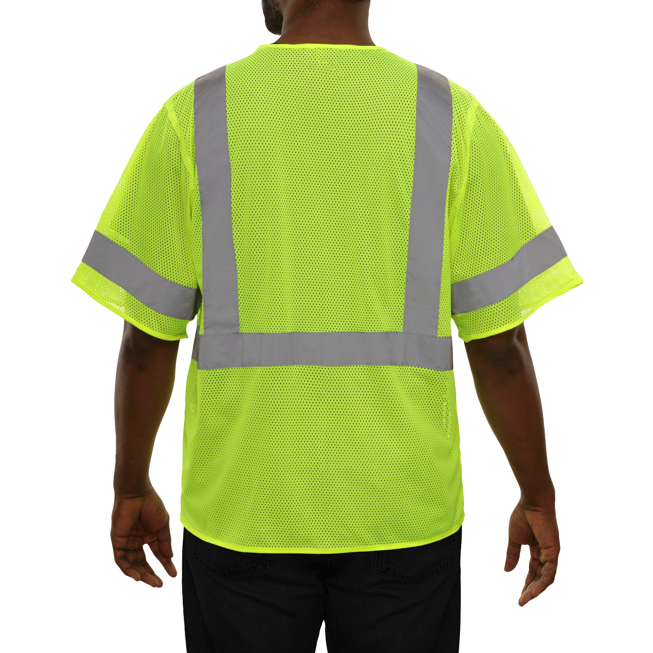 Economy Safety Vest Hi Vis Vest Pocketed Zip Mesh ANSI 3-eSafety Supplies, Inc