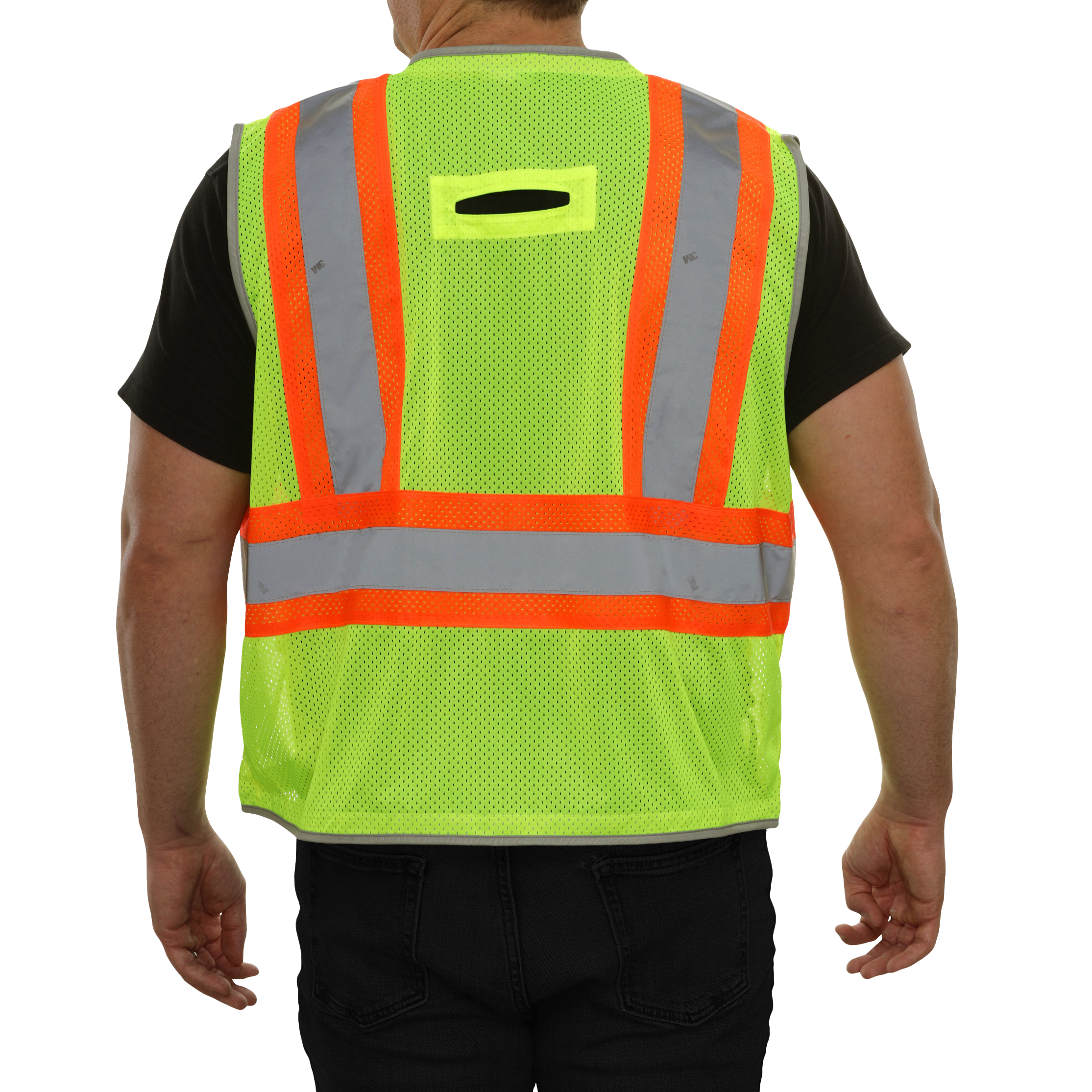 Multi-Pocket Safety Vest Hi-Vis Mesh Vest Surveyor Contrasting Trim-eSafety Supplies, Inc