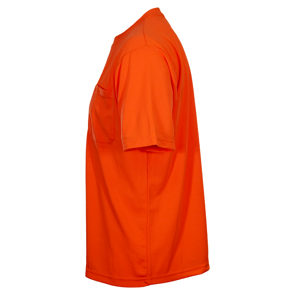 Safety Shirt Hi Vis Pocket Shirt Orange Birdseye Knit Non-ANSI-eSafety Supplies, Inc