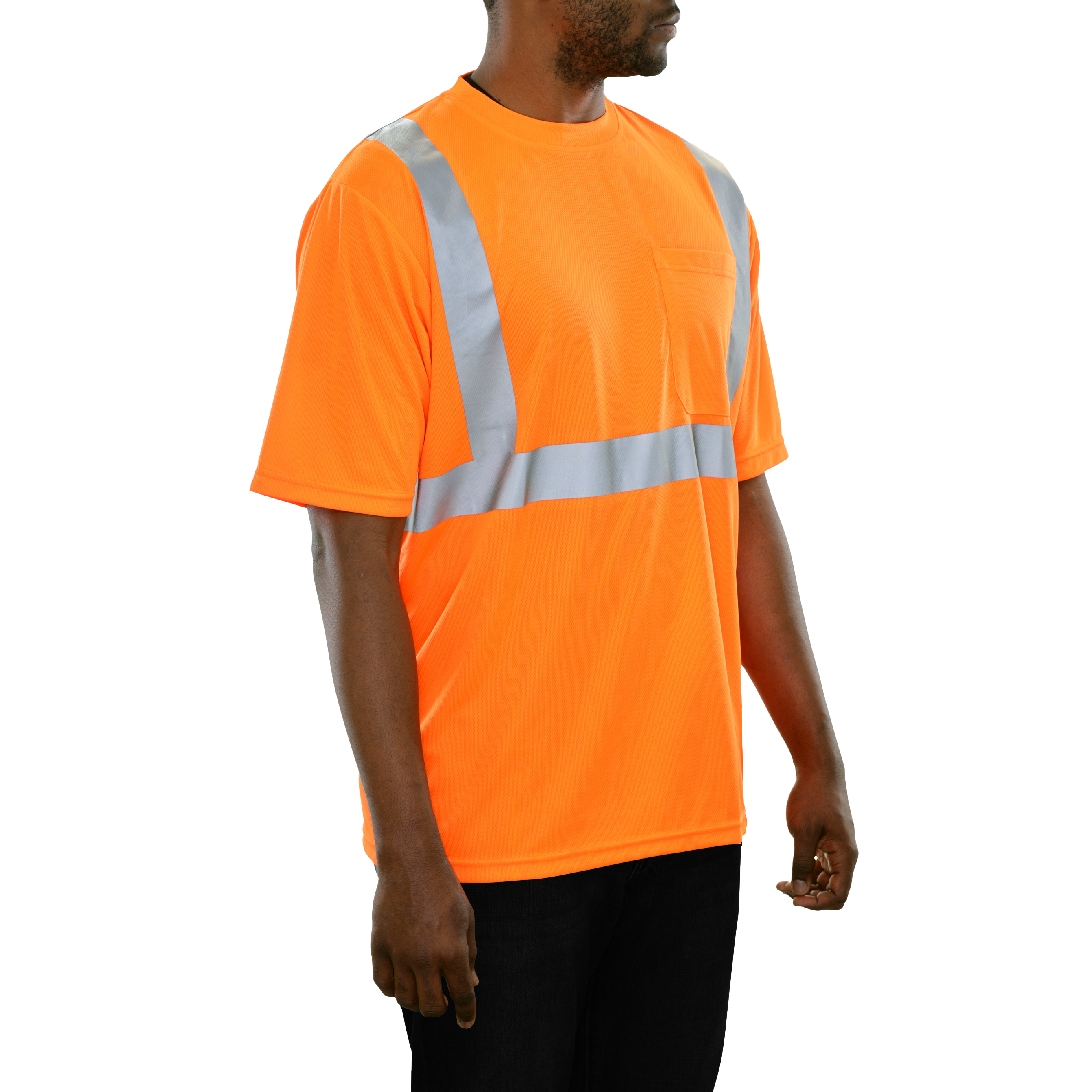 Reflective Apparel High Visibility Pocket Shirt Orange Birdseye X-Back-eSafety Supplies, Inc