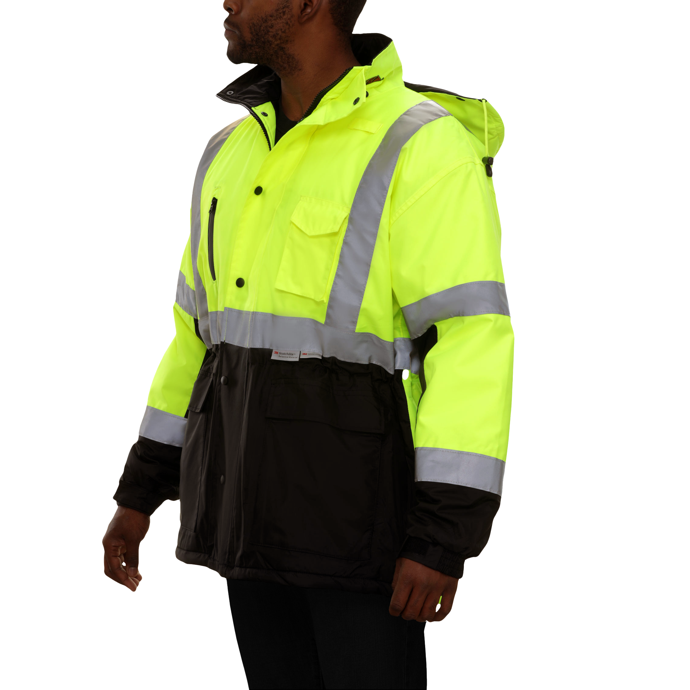 Safety Jacket Thinsulate Parka Breathable Waterproof Hooded 2-Tone Lime-eSafety Supplies, Inc