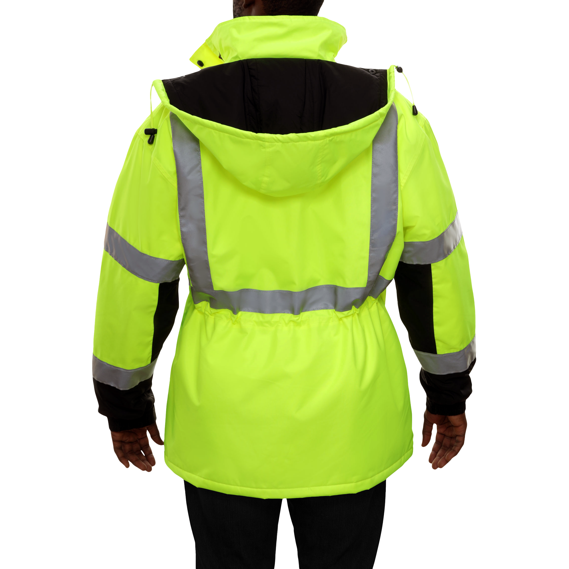 Safety Jacket Thinsulate Parka Breathable Waterproof Hooded 2-Tone Lime-eSafety Supplies, Inc