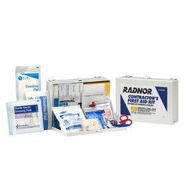 RADNOR™ White Metal Portable Or Wall Mounted 25 Person Contractor First Aid Kit-eSafety Supplies, Inc