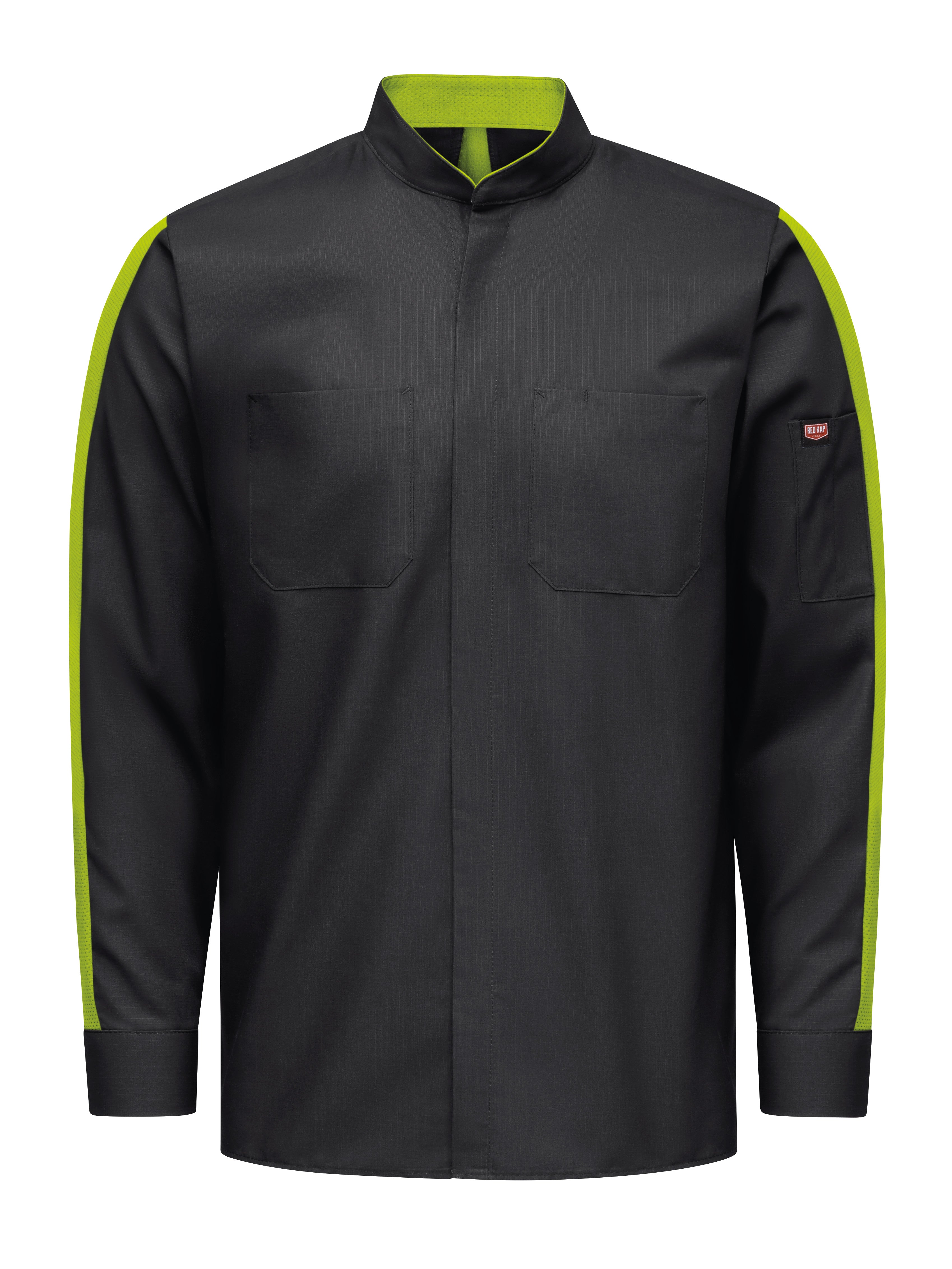 Men's Long Sleeve Two-Tone Pro+ Work Shirt with OilBlok and Mimix SX36 - Black |Hi-Vis Yellow-eSafety Supplies, Inc