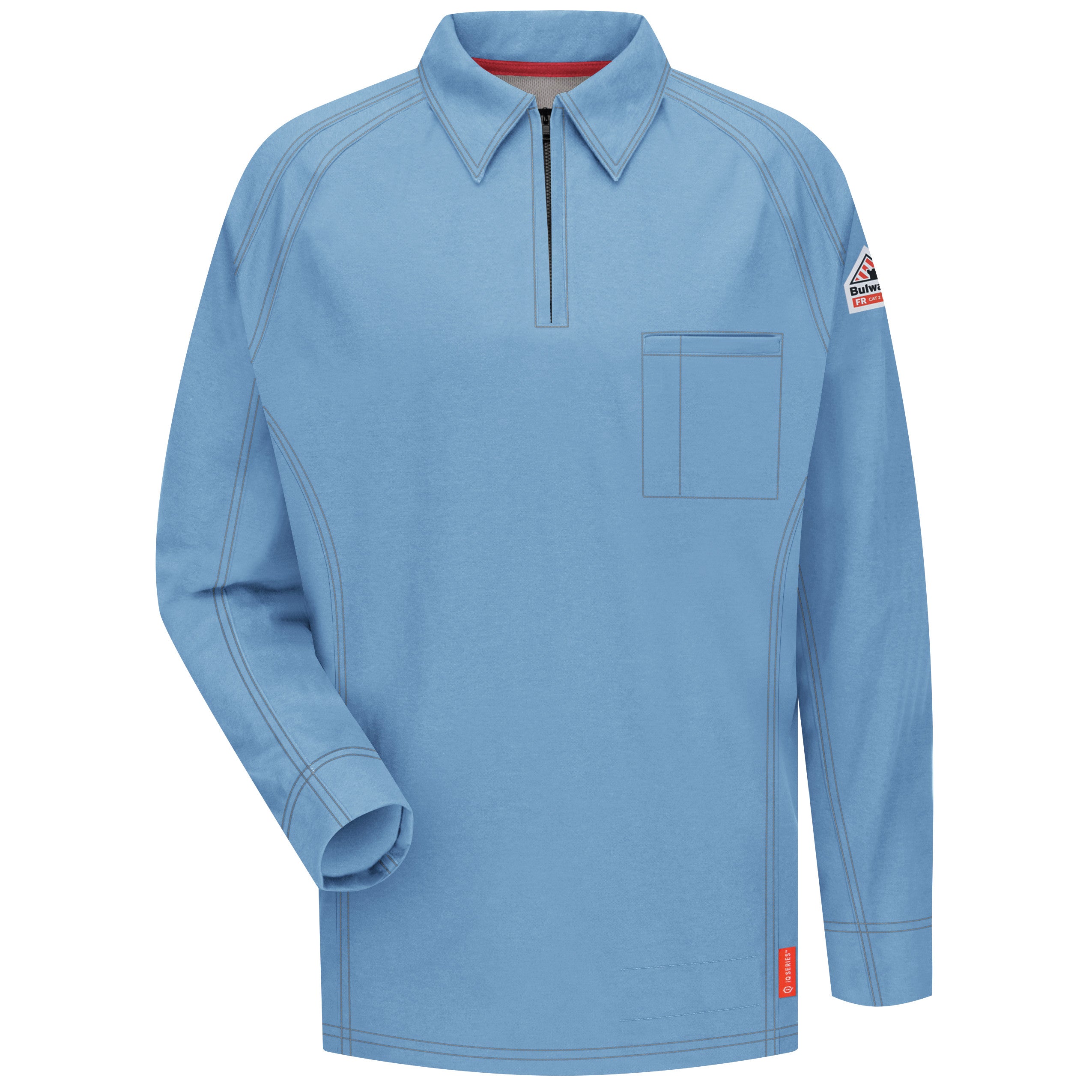 iQ Series® Comfort Knit Men's FR Long Sleeve Polo QT12 - Blue-eSafety Supplies, Inc
