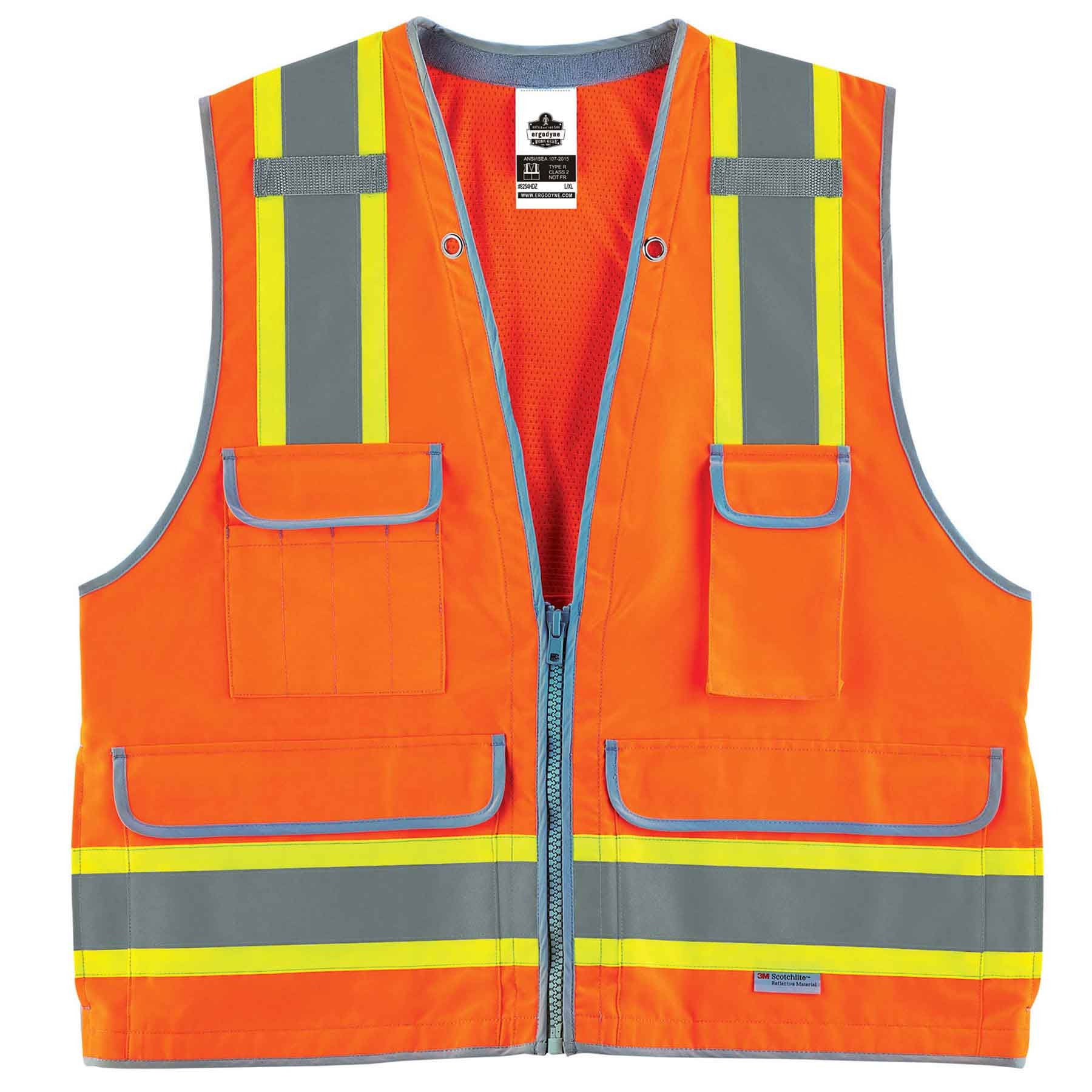 GloWear 8254HDZ Type R Class 2 Heavy Duty Surveyors Vest-eSafety Supplies, Inc