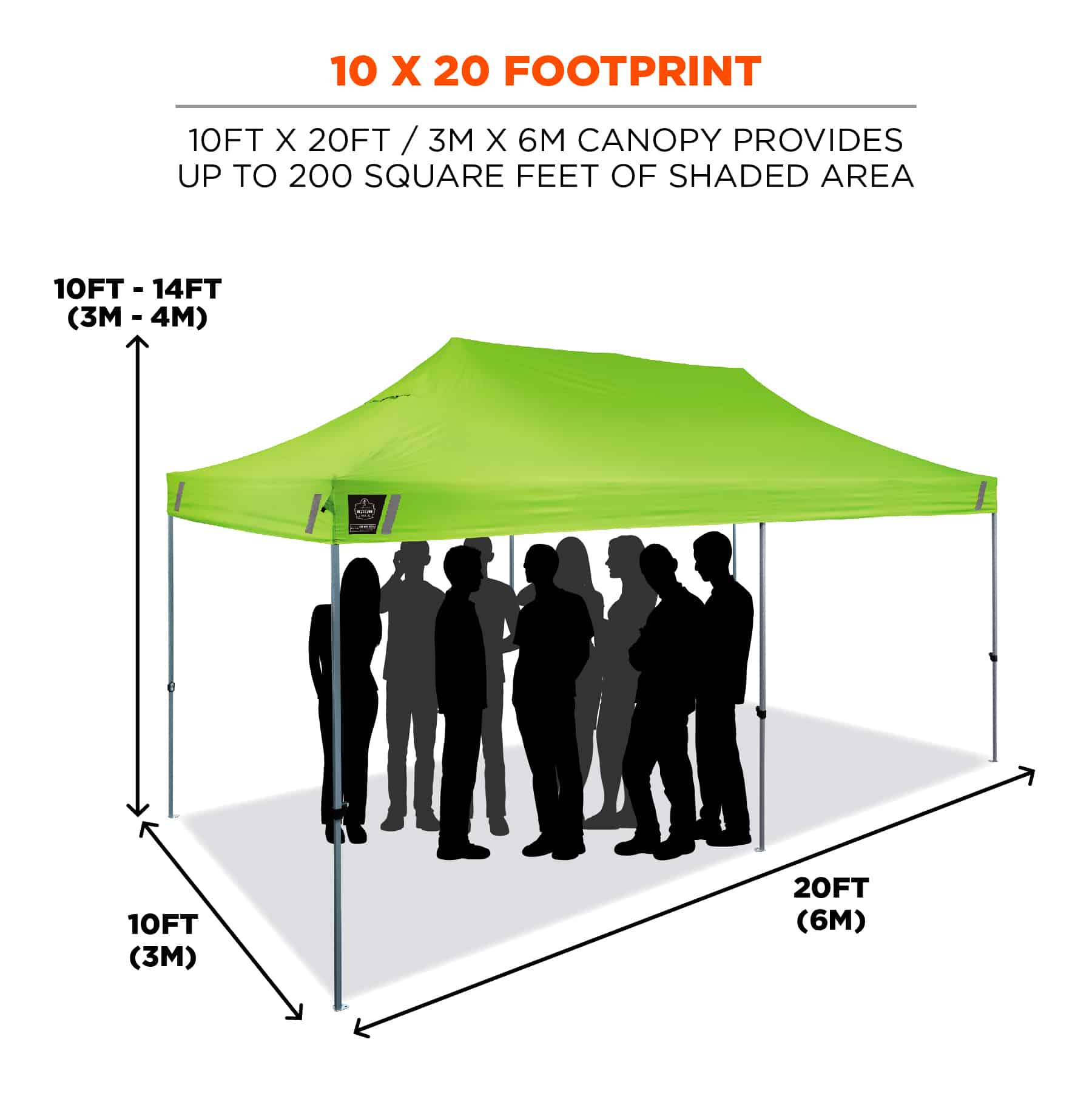 SHAX® 6015 Heavy-Duty Pop-Up Tent - 10ft x 20ft / 3m x 6m-eSafety Supplies, Inc