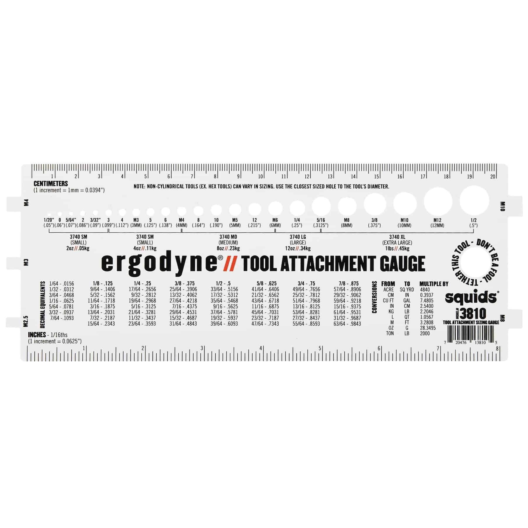 Squids 3810 Tool Attachment Sizing Gauge-eSafety Supplies, Inc