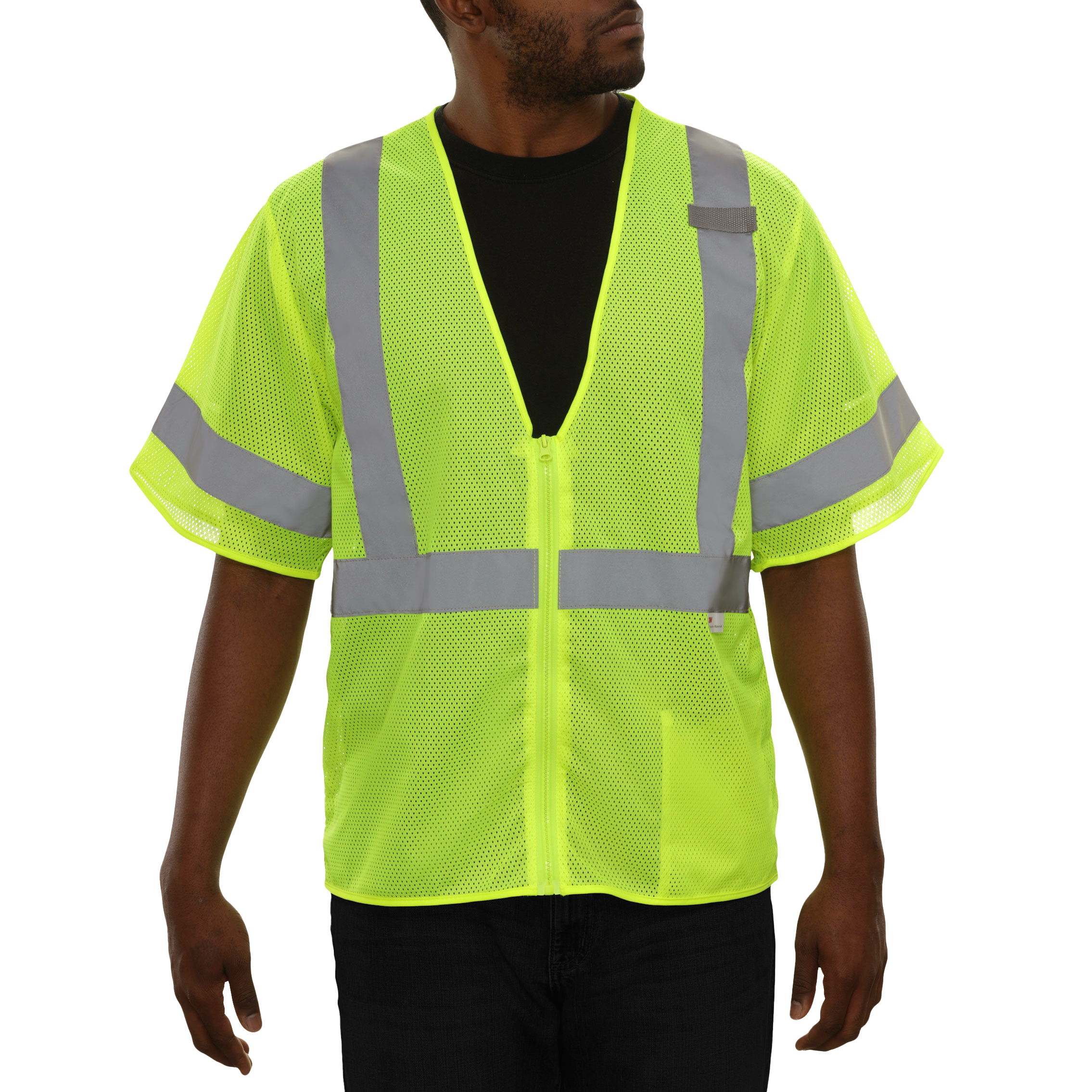 Economy Safety Vest Hi Vis Vest Pocketed Zip Mesh ANSI 3-eSafety Supplies, Inc