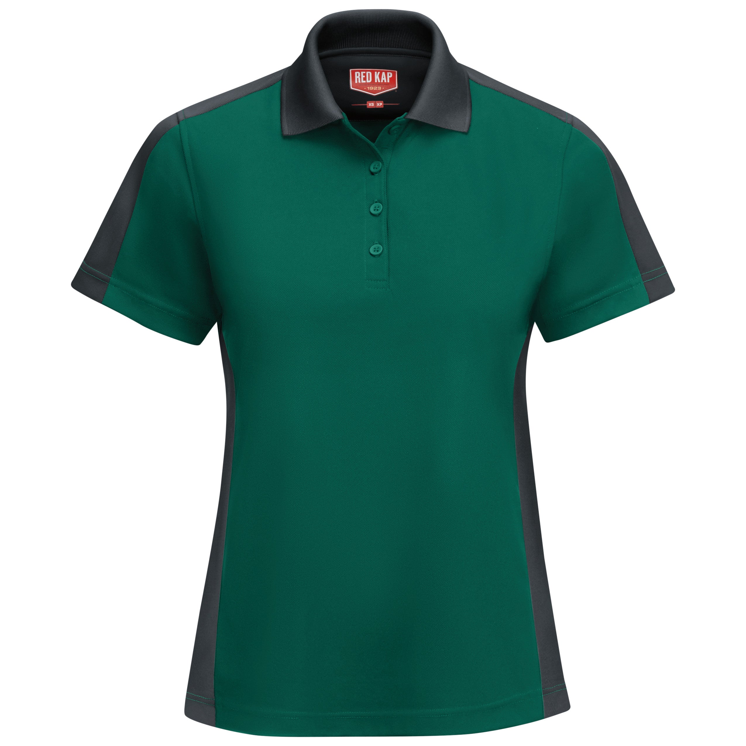 Women's Short Sleeve Performance Knit Two-Tone Polo SK53 - Hunter Green/Charcoal-eSafety Supplies, Inc