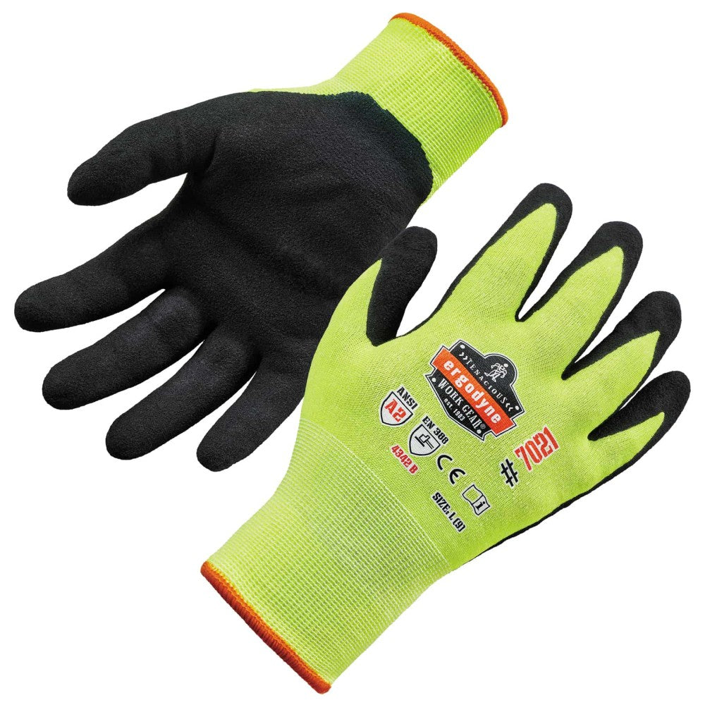 ProFlex 7021 Hi-Vis Nitrile-Coated Cut-Resistant Gloves - ANSI A2, WSX Wet Grip-eSafety Supplies, Inc