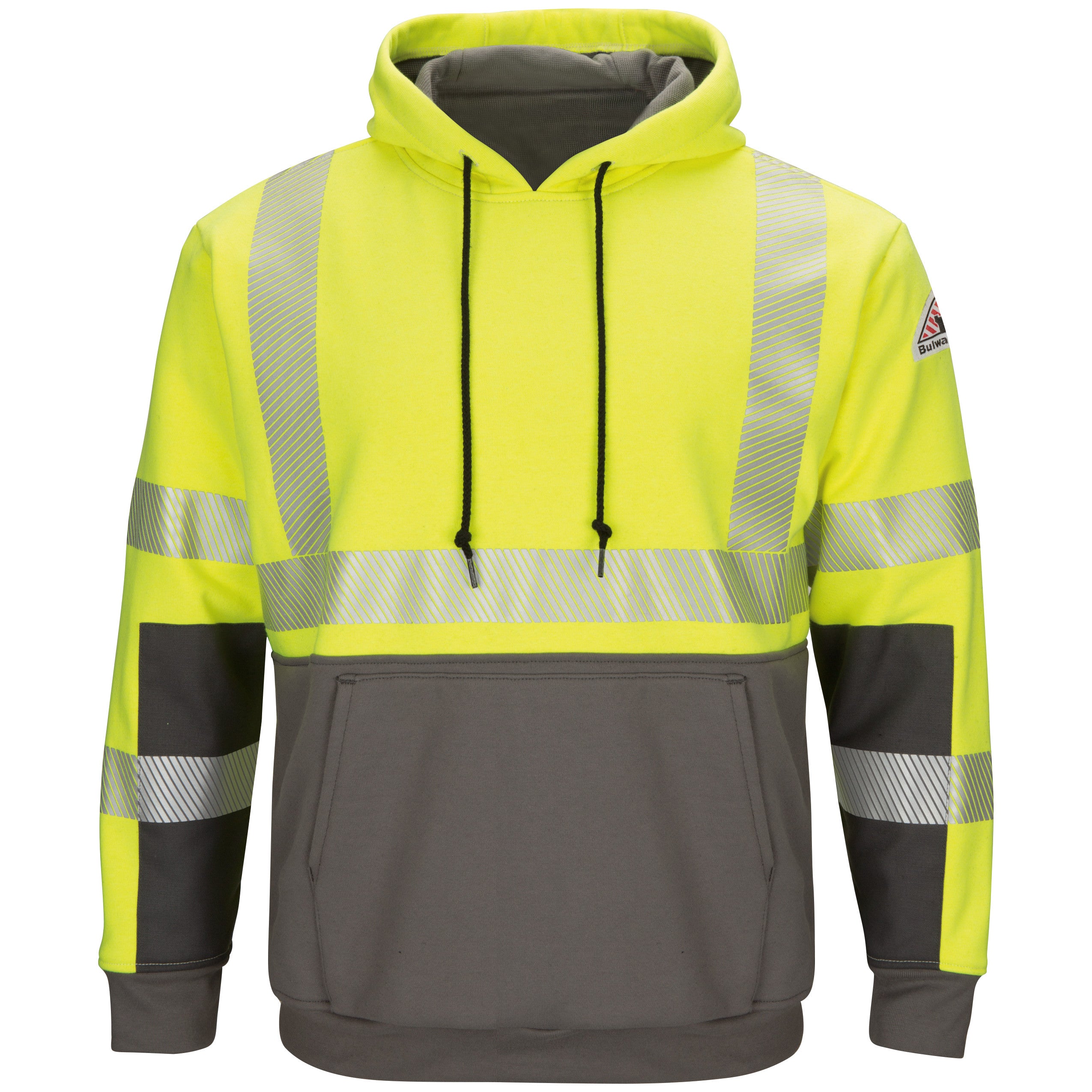 Men's Hi-Visibility Color Block Pullover Fleece Sweatshirt SMB4 - Yellow/Green-eSafety Supplies, Inc