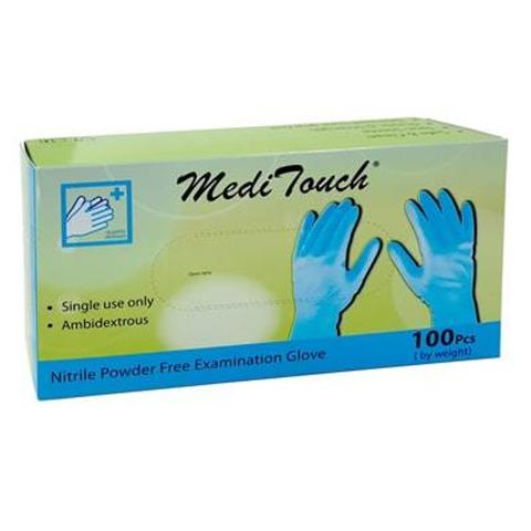 MediTouch Nitrile Powder-Free Examination Gloves 100pcs (8 Mil) Textured Extended Cuff-eSafety Supplies, Inc