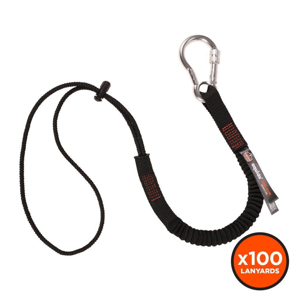 Squids 3105-100PK Tool Lanyard - Carabiner + Loop - 15lbs (100-Pack)-eSafety Supplies, Inc