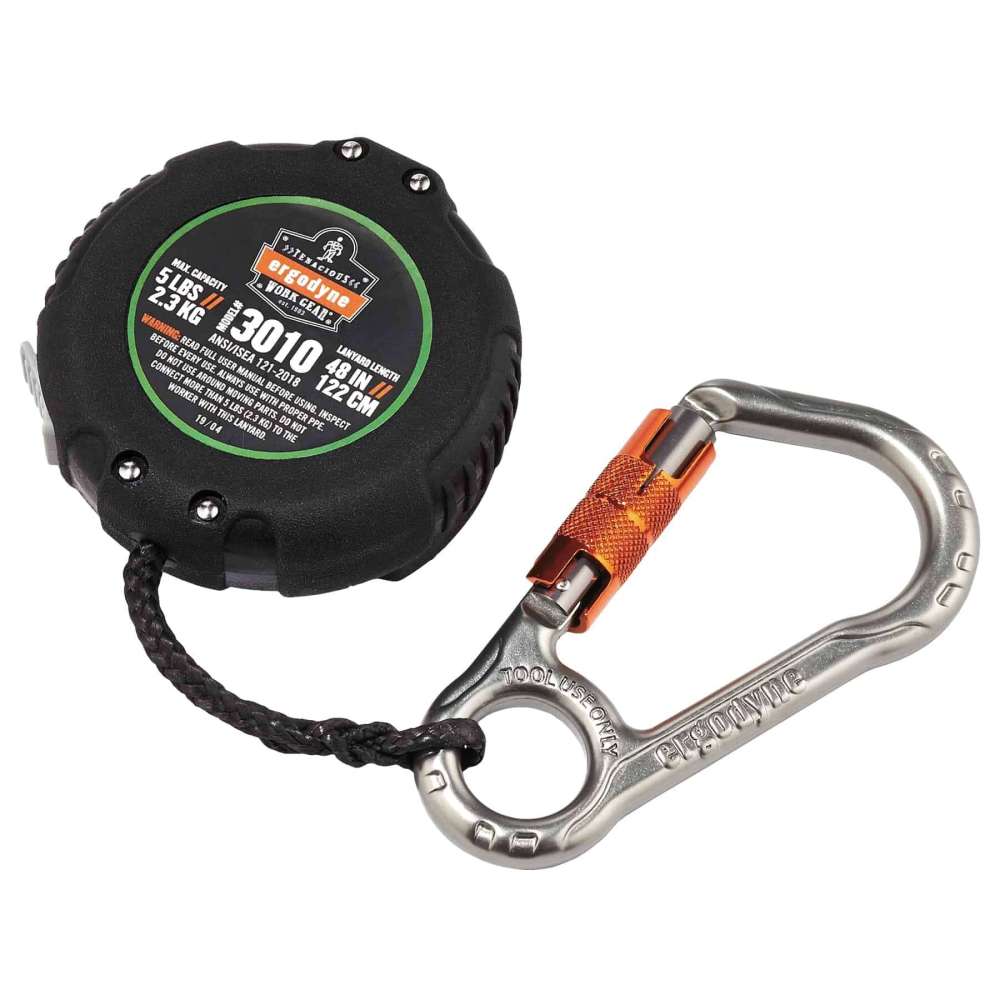 Squids 3010 Retractable Tool Lanyard - Locking Carabiner + Belt Clip - 5lbs-eSafety Supplies, Inc