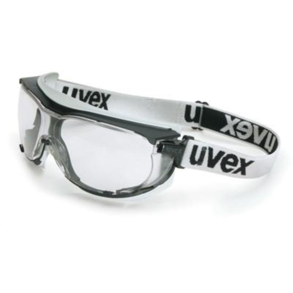 uvex safety goggles Uvex Carbonvision Goggles With Black and Gray Frame, Clear Anti-Fog, Anti-Scratch Lens And Fabric Headband