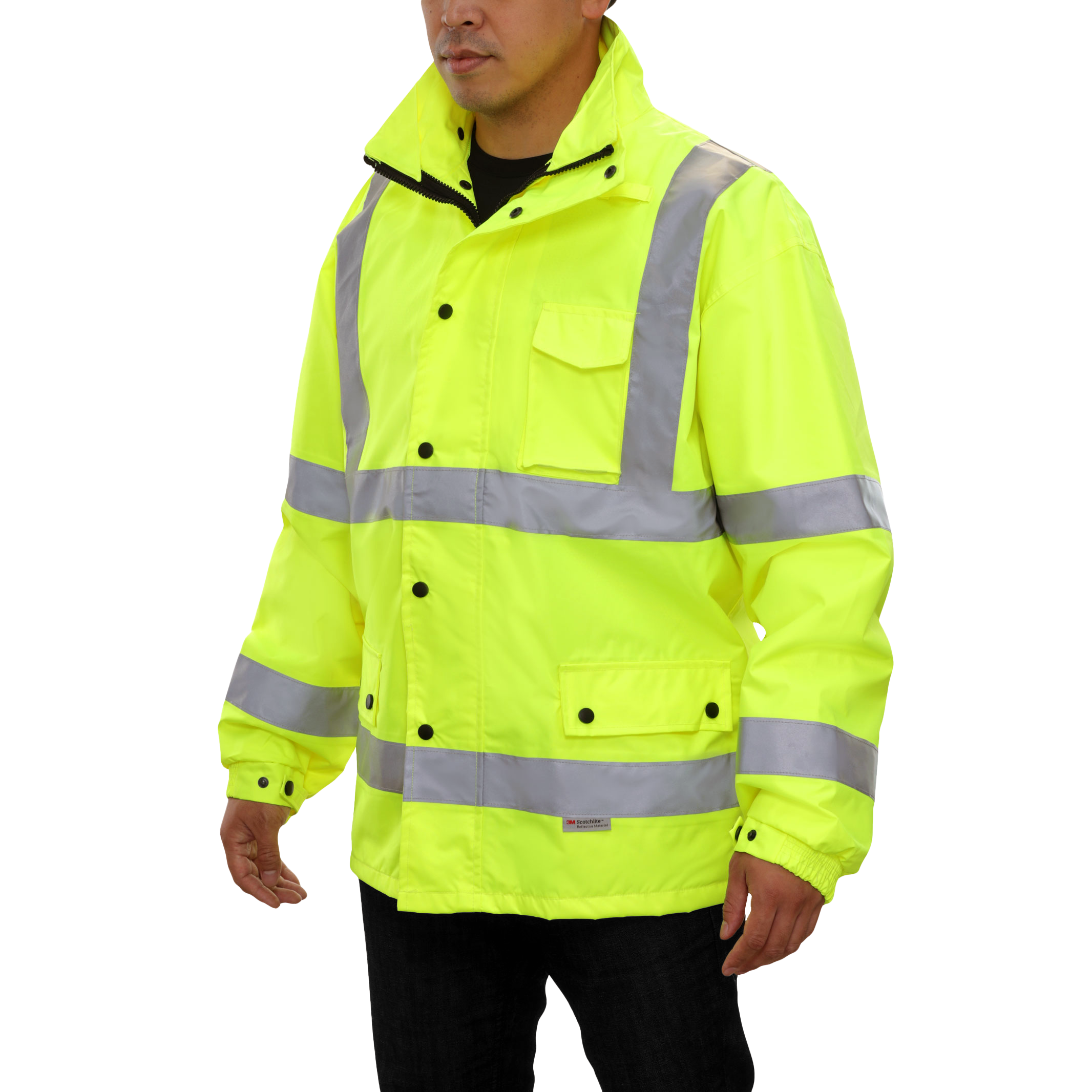 Safety Jacket Hi Vis Parka Breathable Waterproof Hooded Lime-eSafety Supplies, Inc