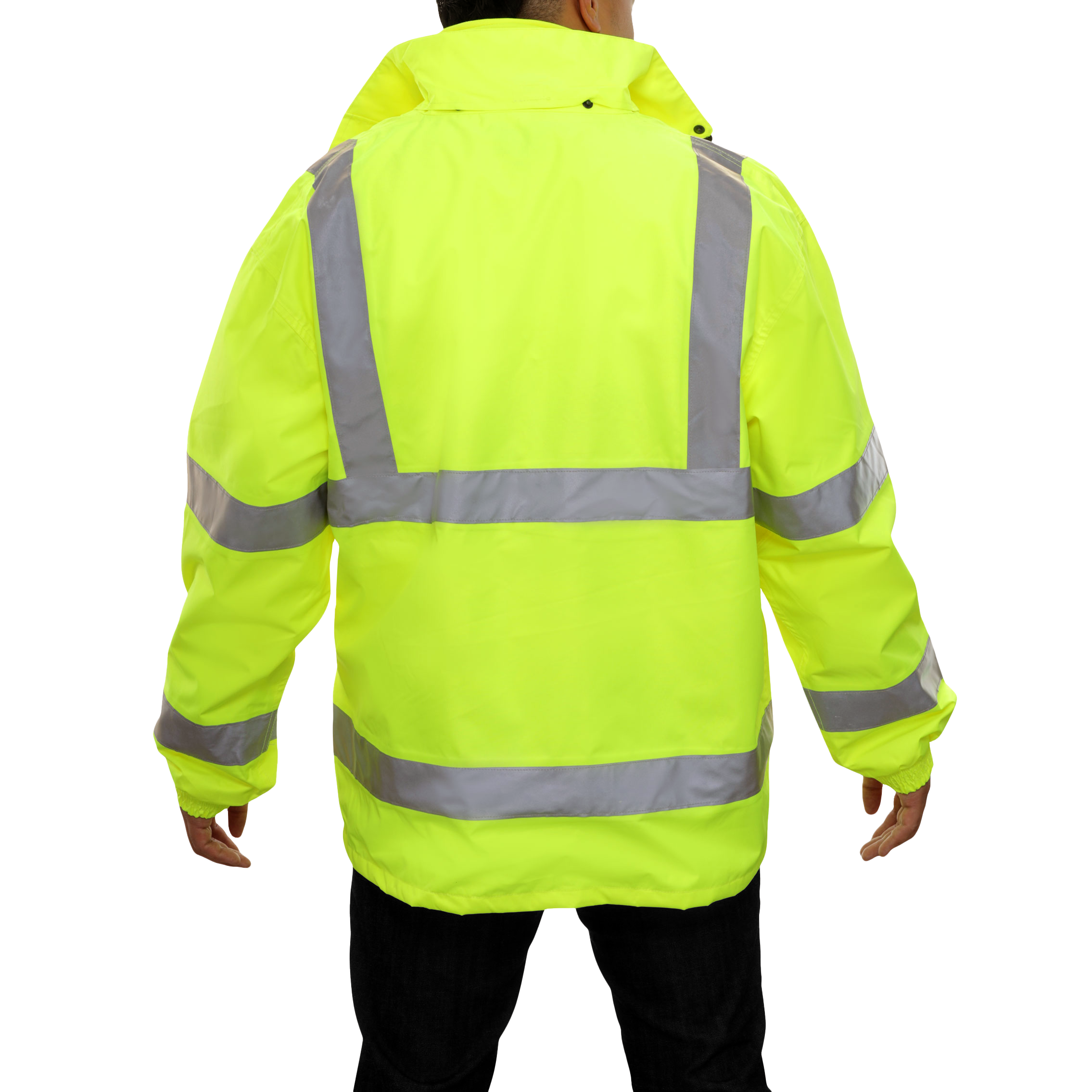 Safety Jacket Hi Vis Parka Breathable Waterproof Hooded Lime-eSafety Supplies, Inc